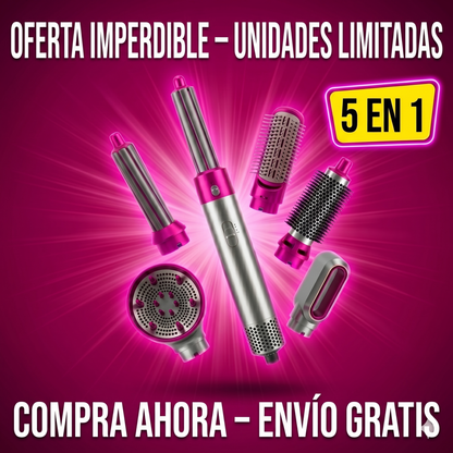 GLAMSTYLER PRO™ – Seca, alisa, riza y cabello sin frizz (5 en 1)