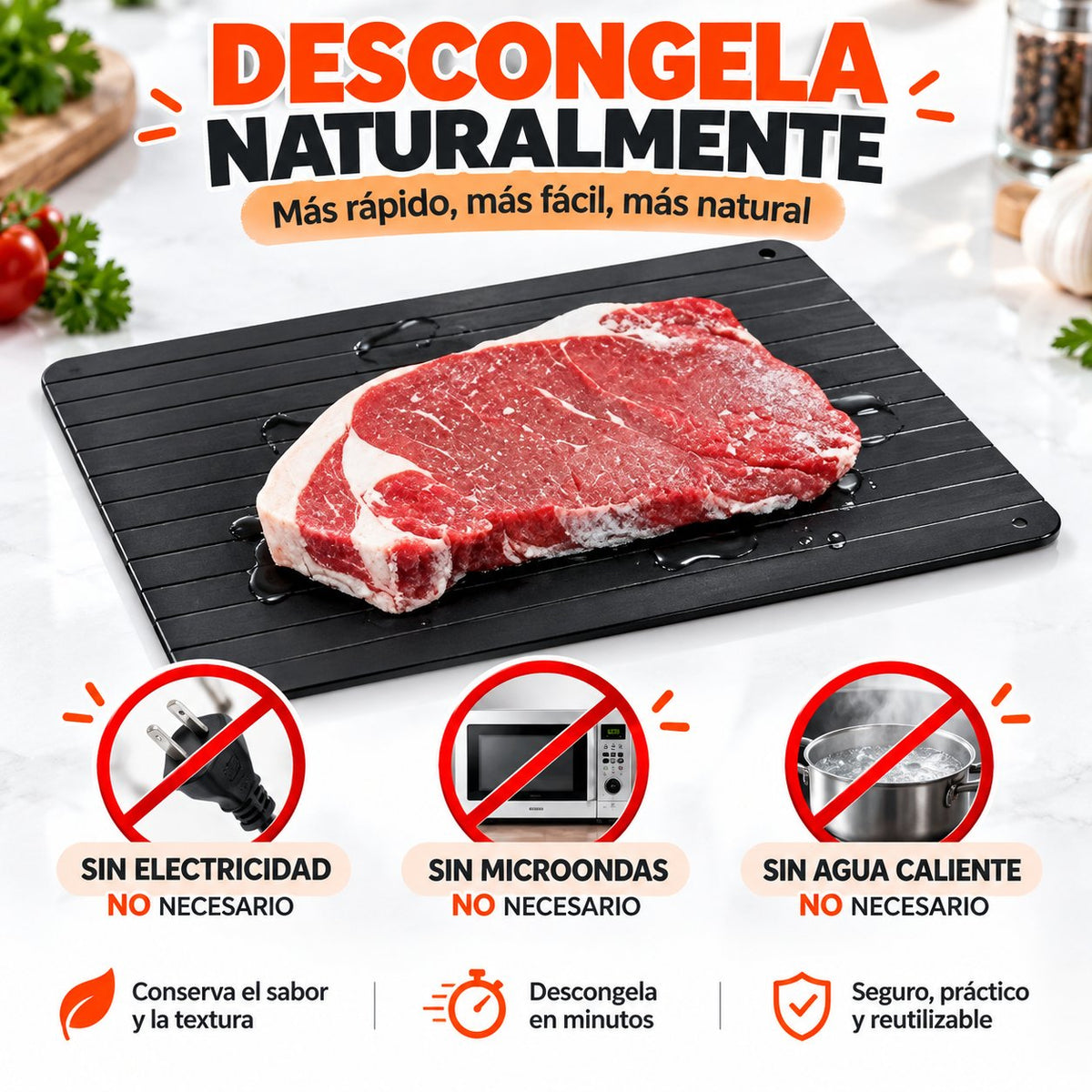 Bandeja Descongelante Rápida para Alimentos