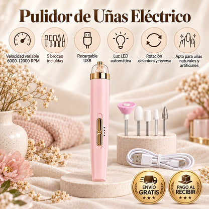 Pulidor de Uñas Eléctrico Recargable para Manicure y Pedicure