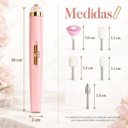 Pulidor de Uñas Eléctrico Recargable para Manicure y Pedicure