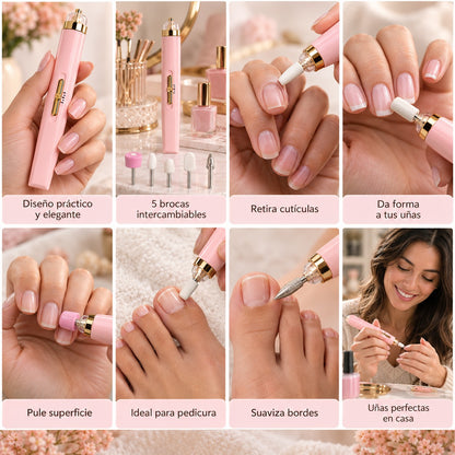 Pulidor de Uñas Eléctrico Recargable para Manicure y Pedicure