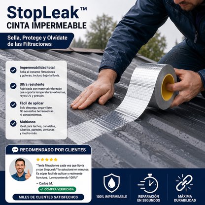 StopLeak™ – Sella filtraciones al instante, incluso bajo la lluvia