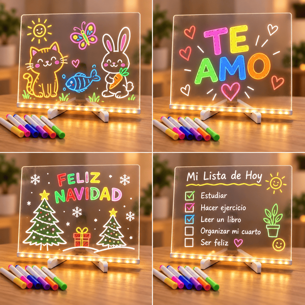 Pizarra LED Luminosa 20x30 cm + 7 Plumones