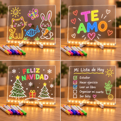 Pizarra LED Luminosa 20x30 cm + 7 Plumones